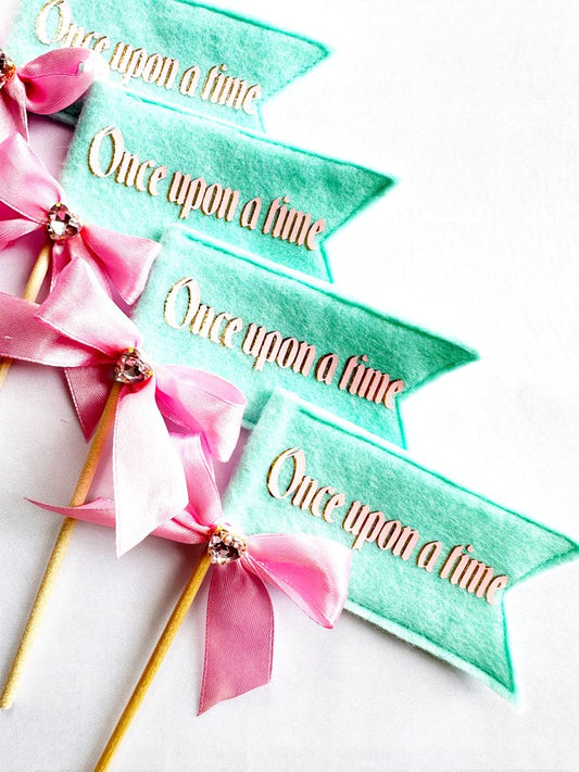 Once upon a time princess cake flag decoration