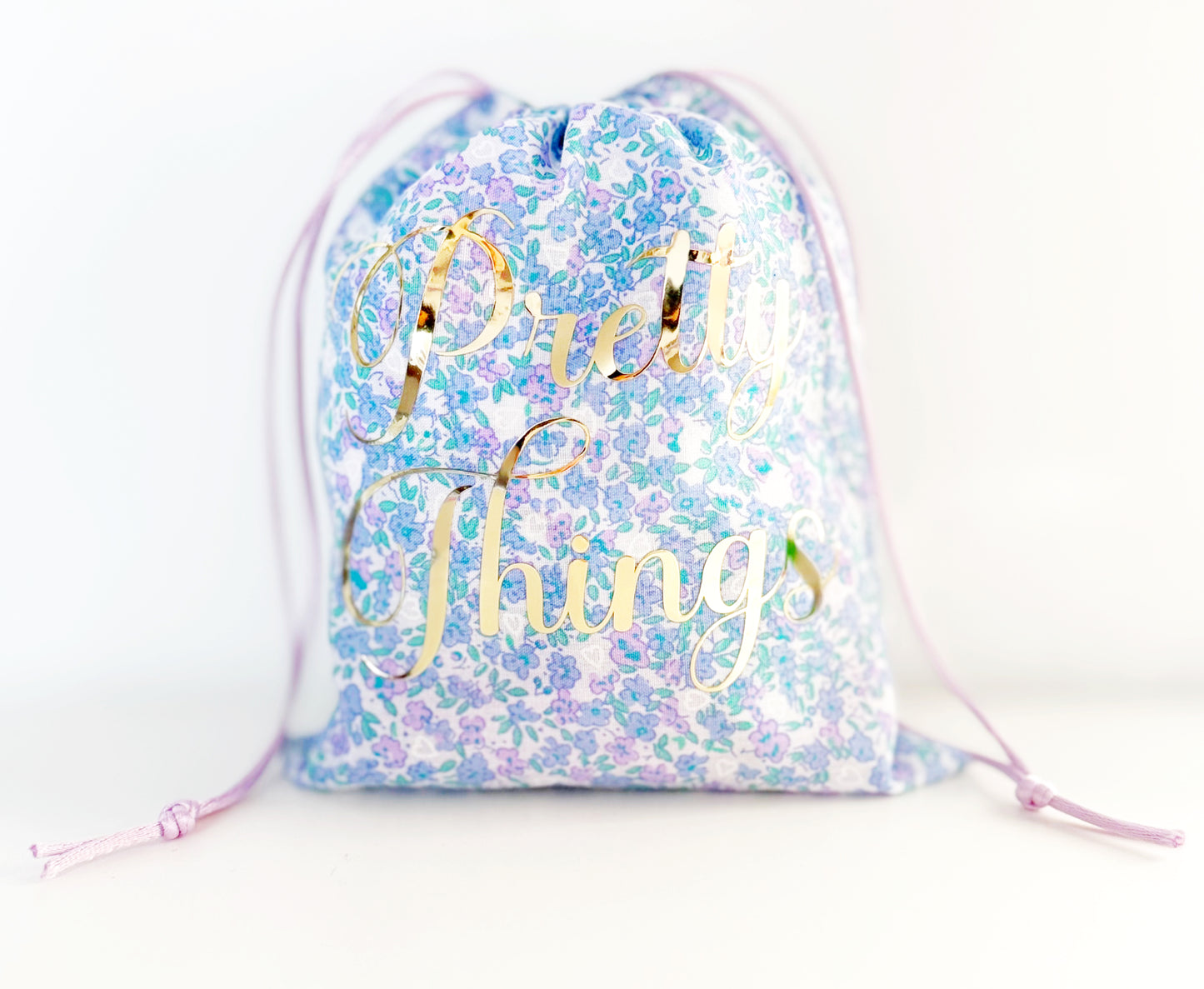Pretty things lilac blue fabric gift bag