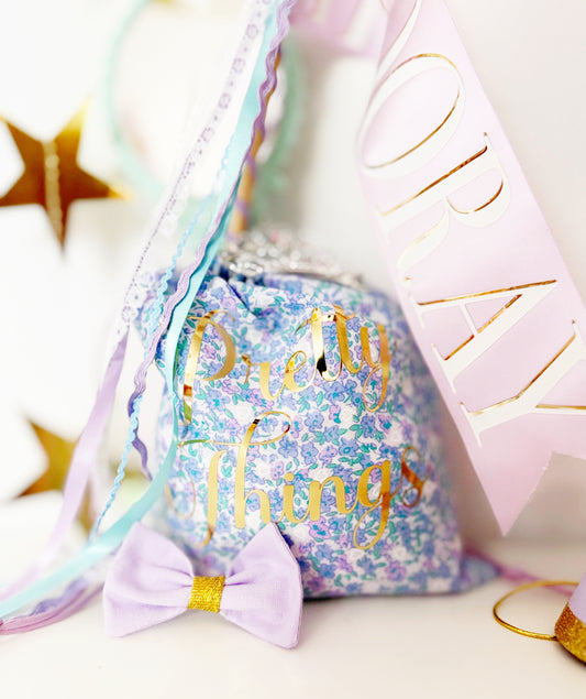 kids floral luxury fabric party bags