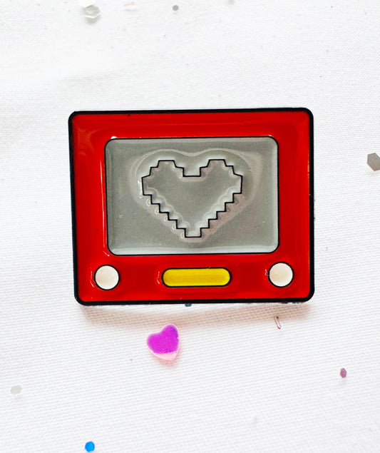 Enamel Retro Toy Love Heart Valentine’s Day Pin Badge