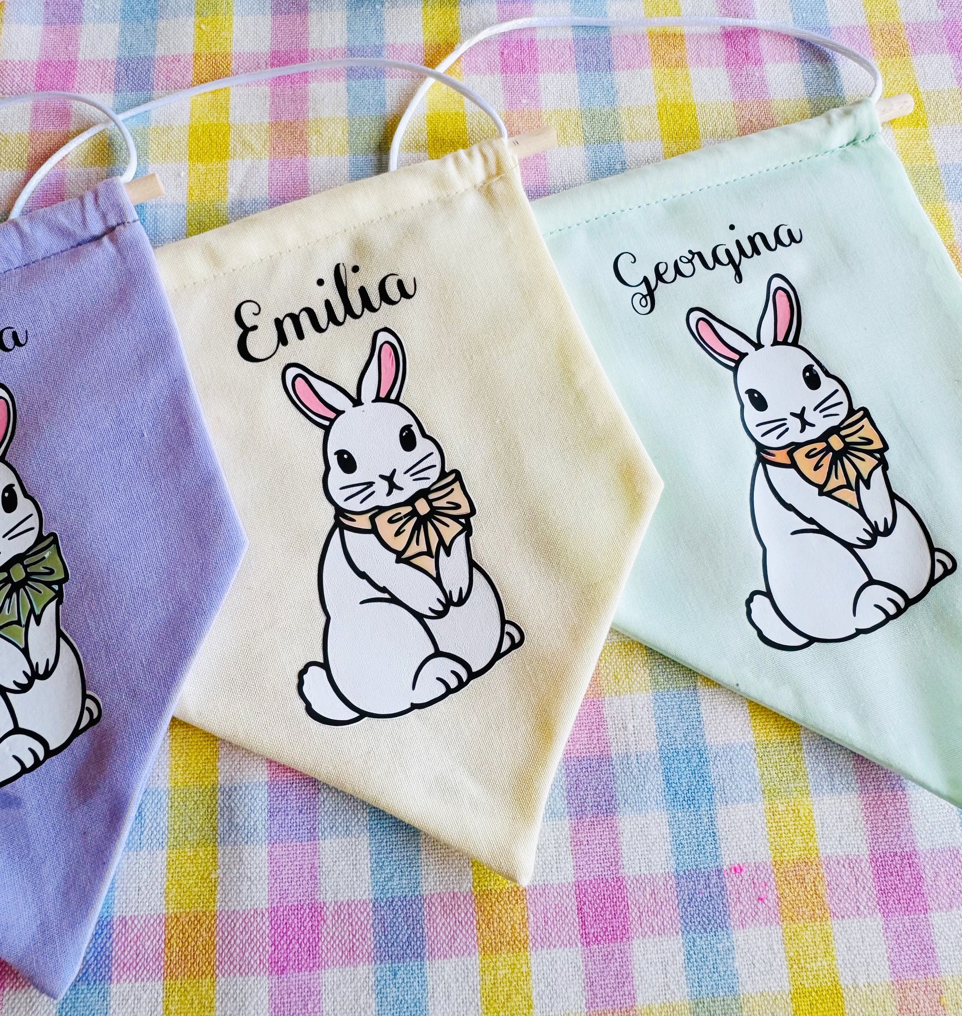 Easter bunny personalised name banner 