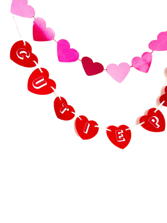 Cutie pie love heart mini bunting