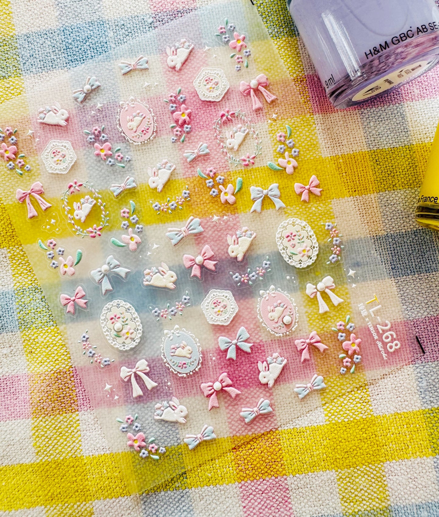 Easter bunny themes nail art stickers