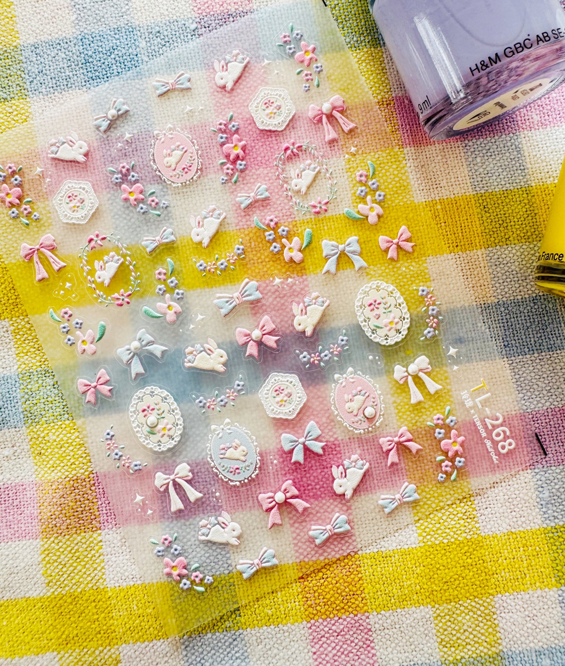 Easter bunny themes nail art stickers
