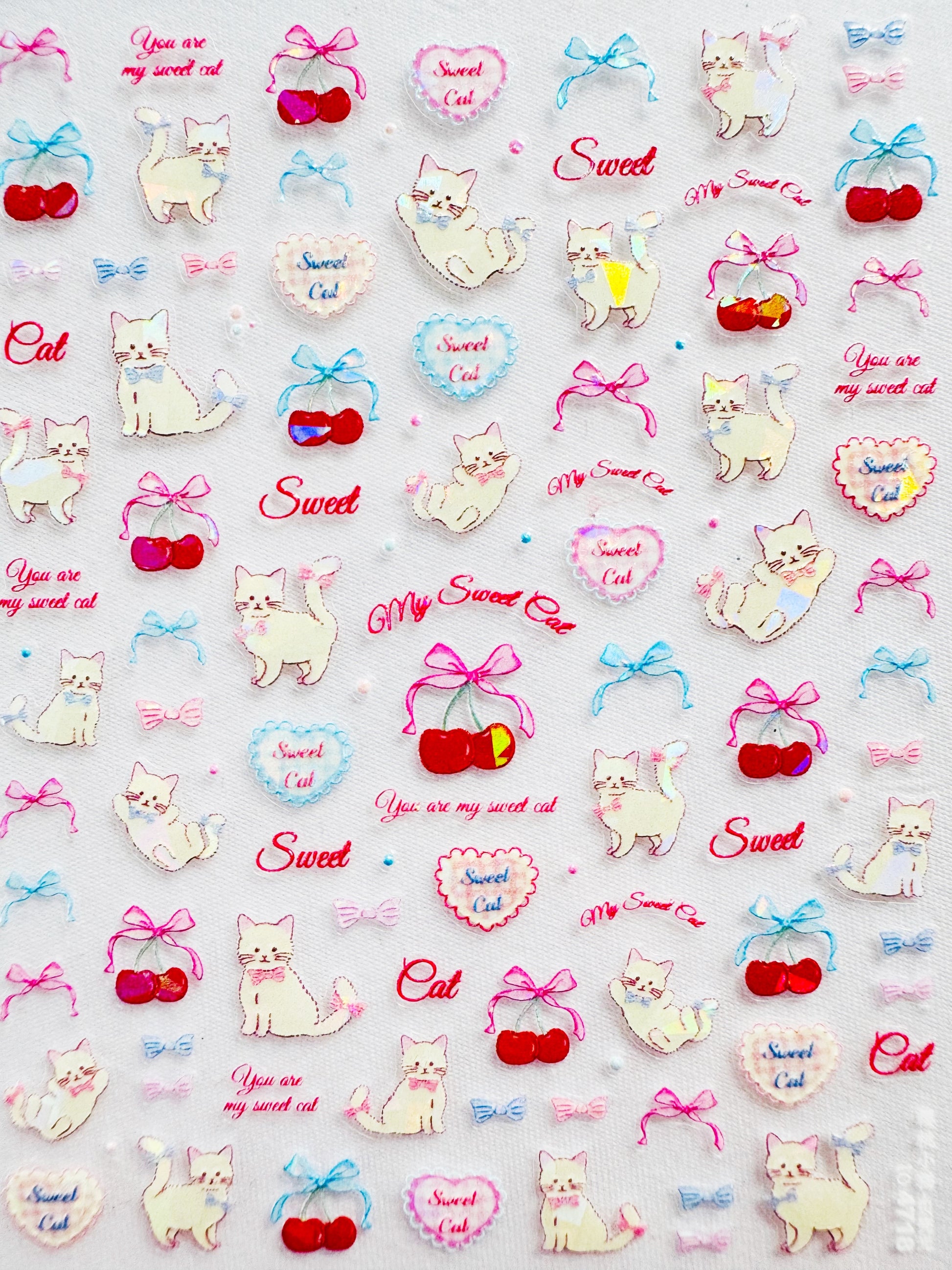 Holographic Valentine’s nail art stickers