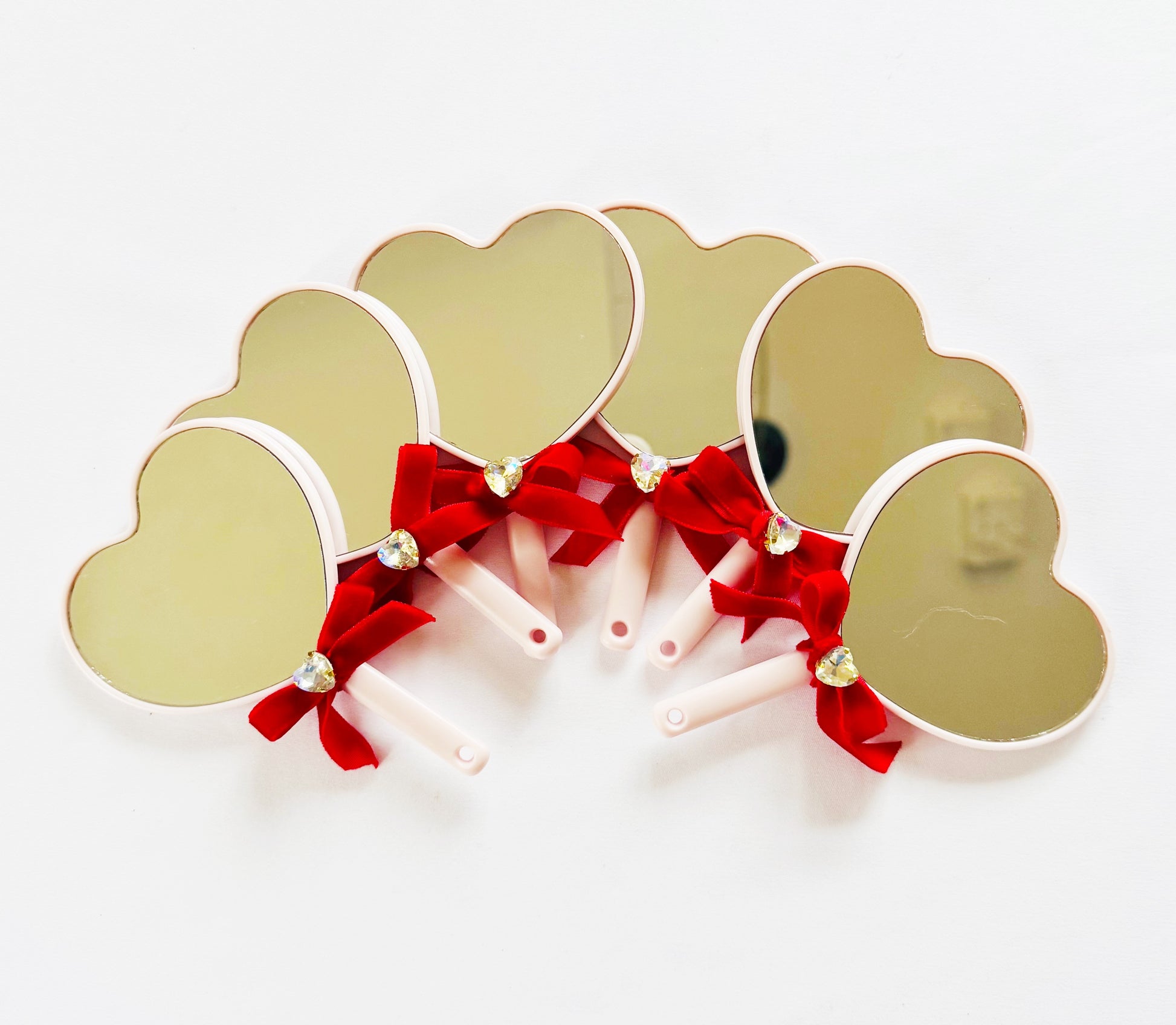 Mini heart shaped hand mirror party bag fillers