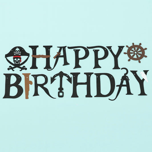 Felt pirate themed happy birthday bunting