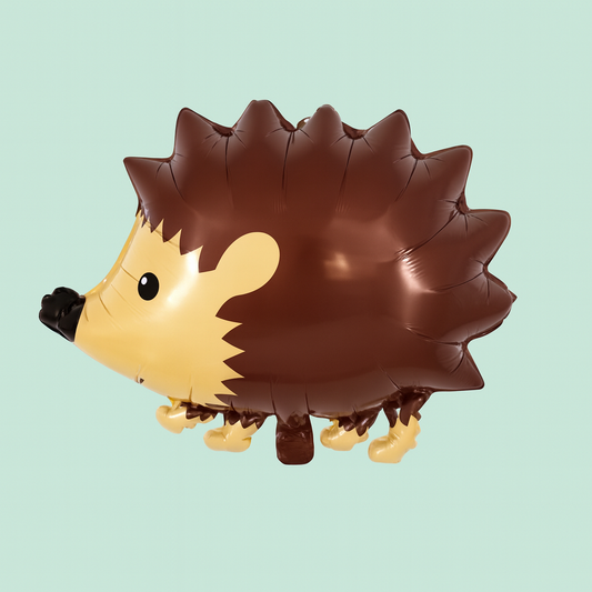 Hedgehog-shaped balloon on a light green background