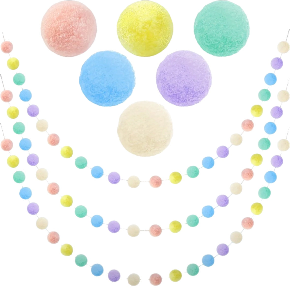 Pastel Pom Pom garland