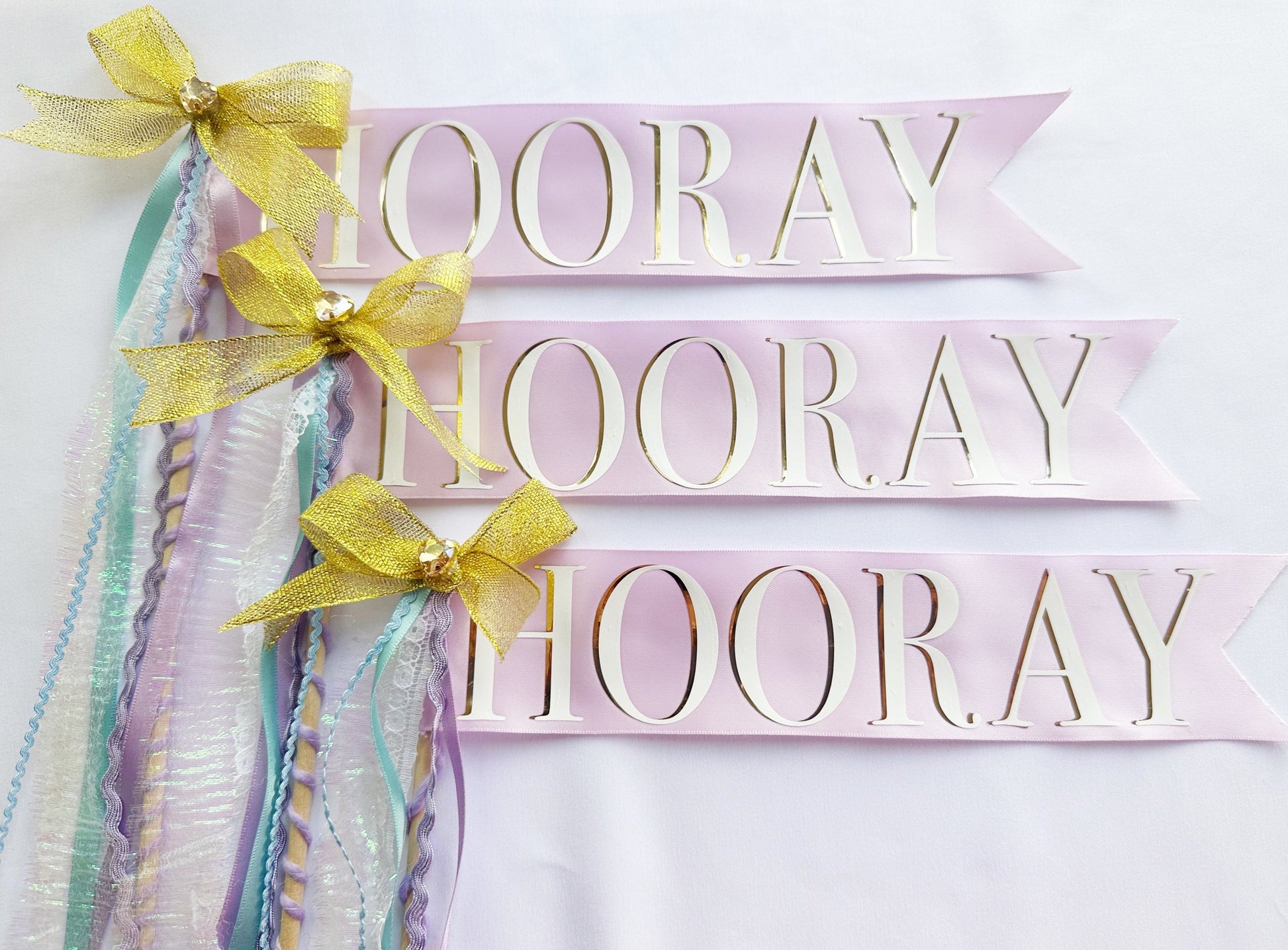Hooray celebration ribbon Wands