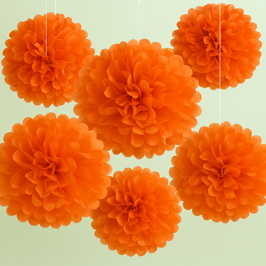 Woodland Party Tissue Pom Poms – 6 Pack (3 Sizes)