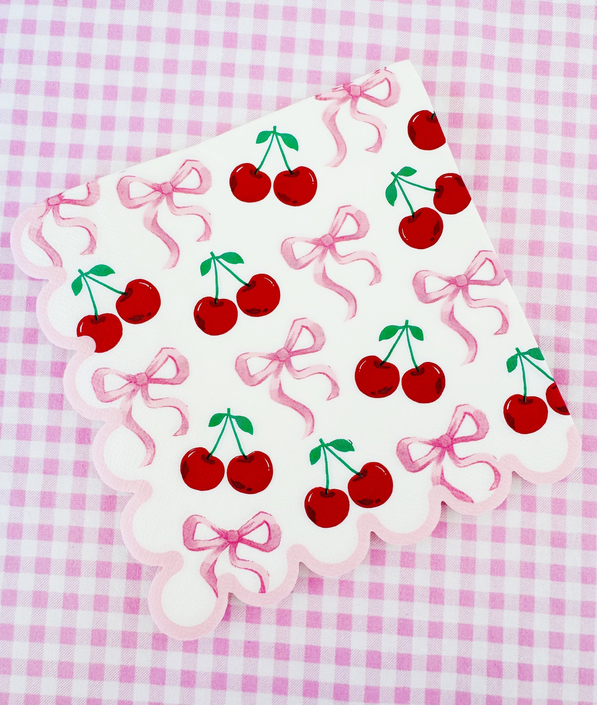 Cherry pink Bow motif coquette party napkins