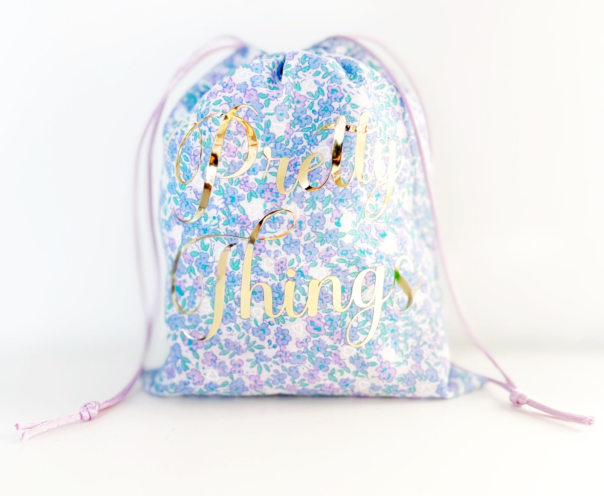 Pretty things lilac blue fabric gift bag